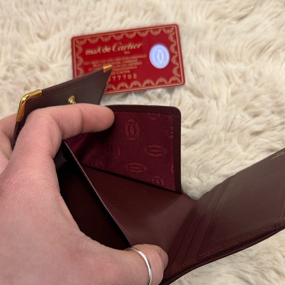 ✨Vintage Must de Cartier Bordeaux Leather Wallet✨ - Picture 7 of 15